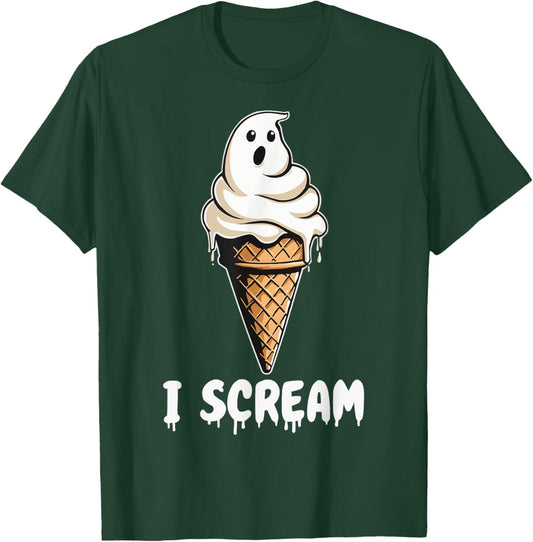 Funny Cute Ice Cream Ghost I Scream Halloween Party Costume T-Shirt - T-Shirt | Forest