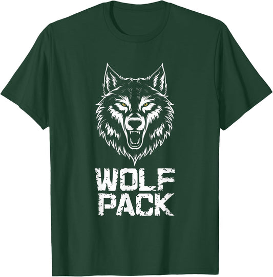 Intimidating Wolf Pack Design T-Shirt - T-Shirt | Forest