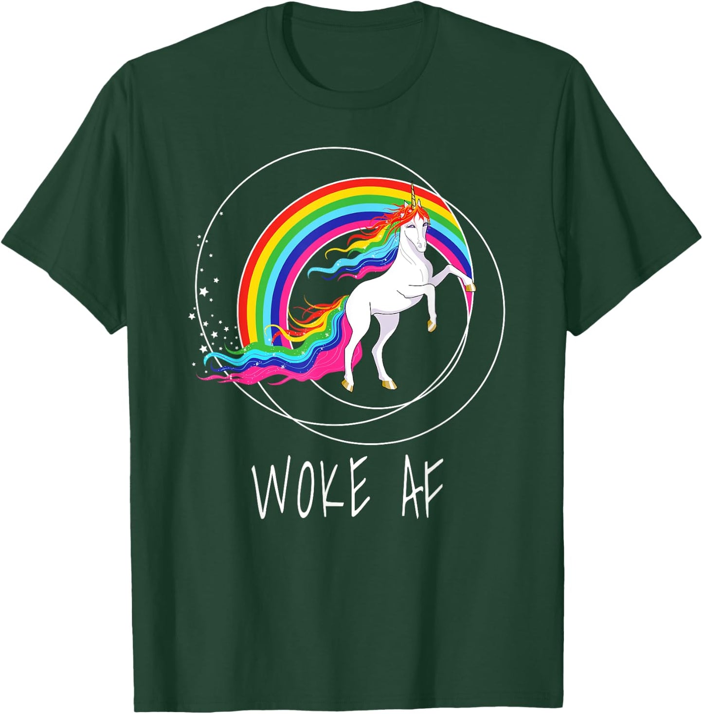 Woke AF Unicorn Spiritual Political Activist T-Shirt - T-Shirt | Forest