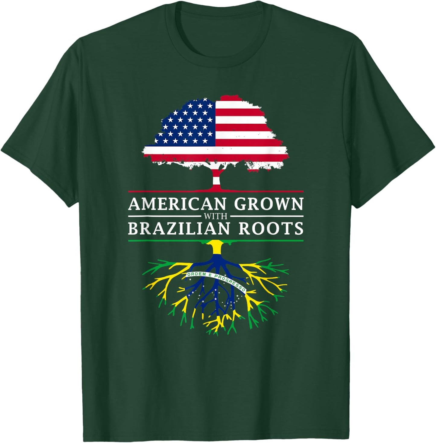 American Grown with Brazilian Roots - Brazil T-Shirt - T-Shirt | Forest