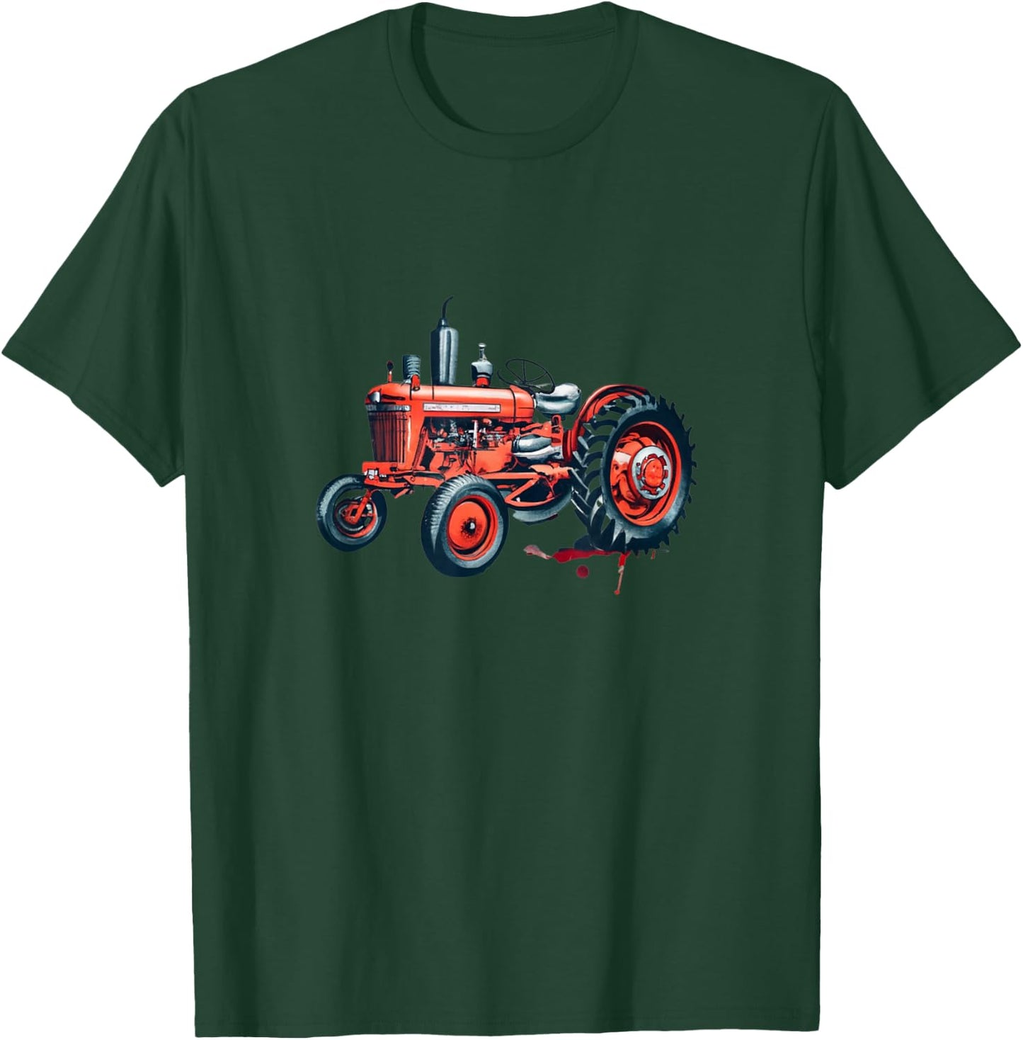 Farmal Model h Tractor Watercolor Graphic T-Shirt - T-Shirt | Forest