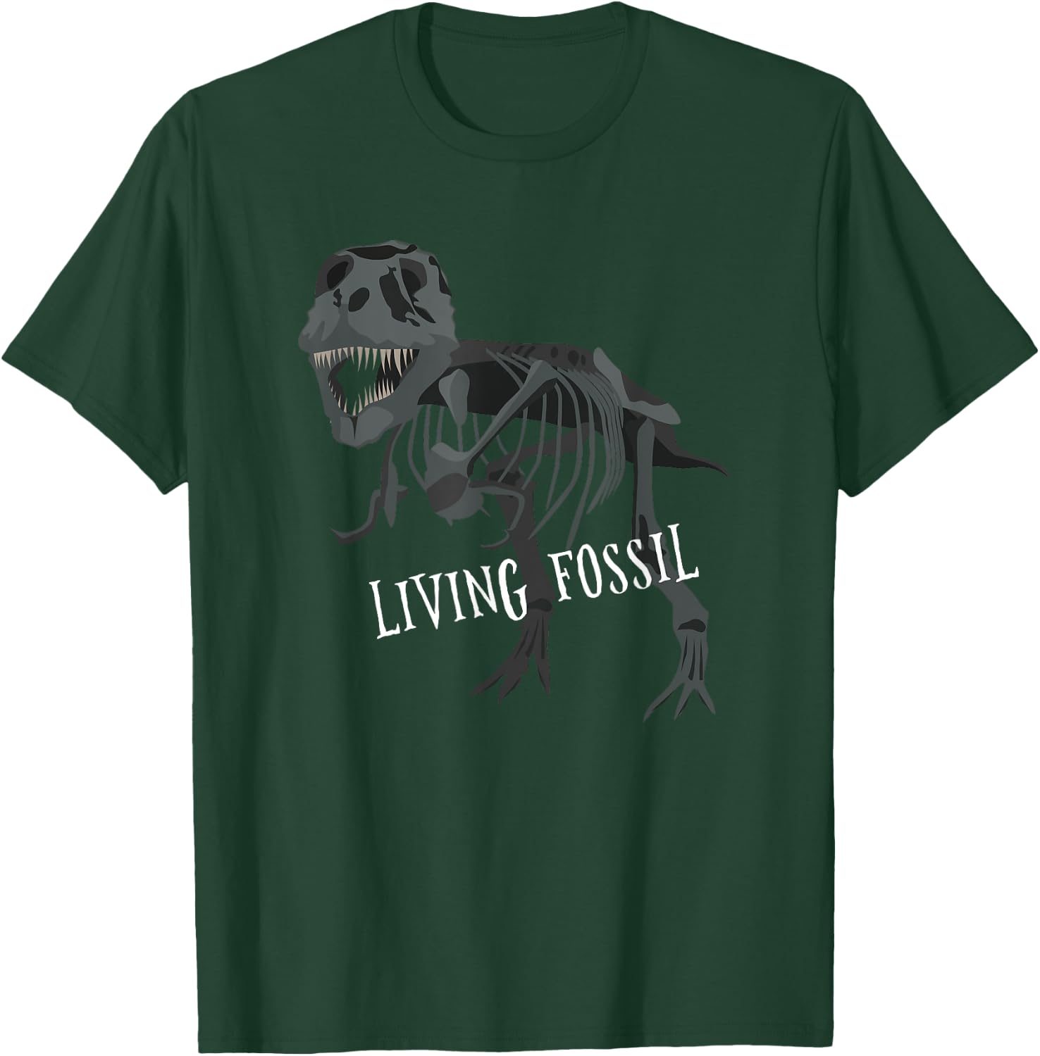 Living Fossil Tyrannosaurus Rex Skeleton T-Rex Funny T-Shirt - T-Shirt | Forest