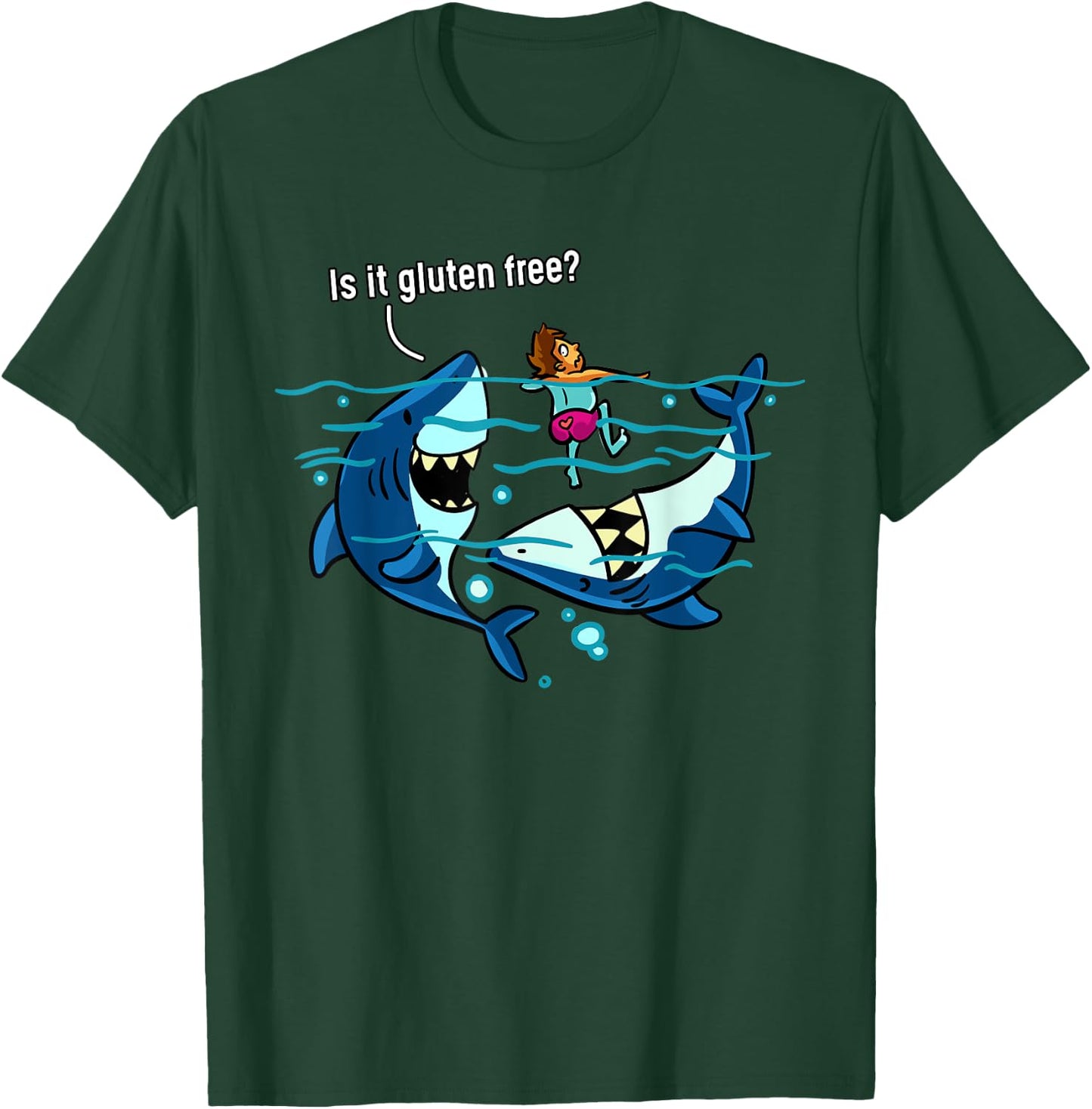 Gluten Free Shark Gift Celiac Disease T-Shirt - T-Shirt | Forest