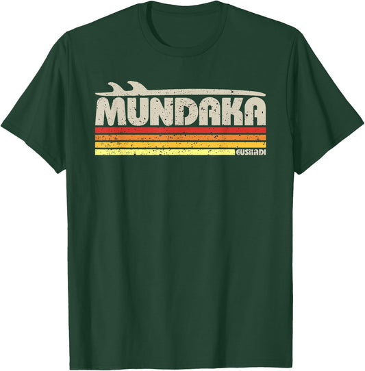 Mundaka Basque Country Spain - Retro Surf Paradise T-Shirt - T-Shirt | Forest