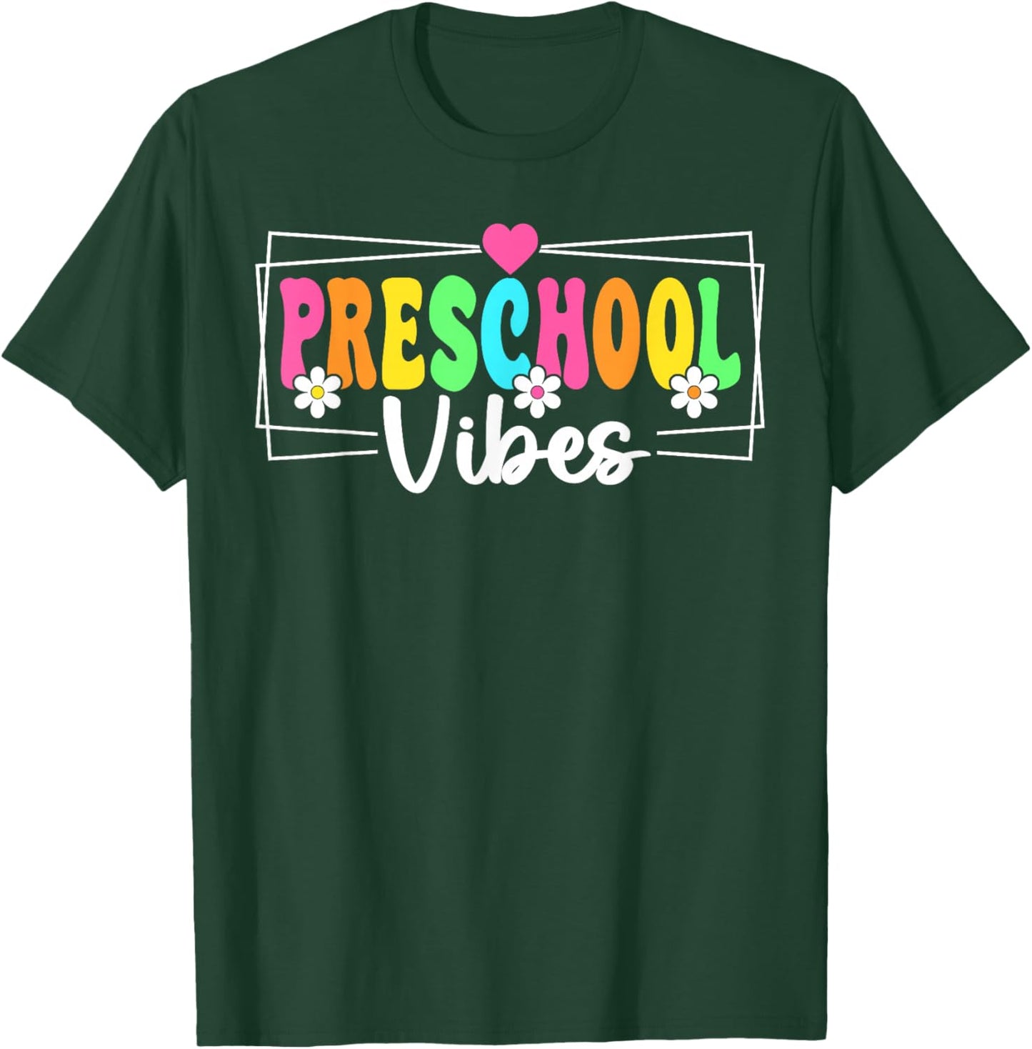 Preschool Vibes Back To School Teachers Students Kids T-Shirt - T-Shirt | Forest