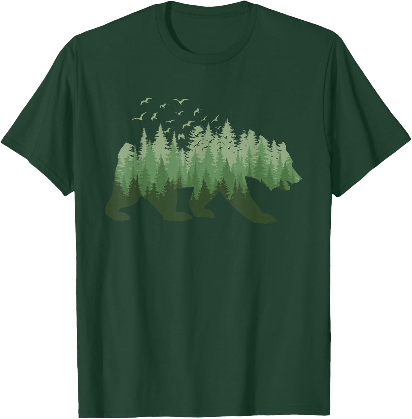 Nature Forest Wildlife Trees Wild Animal Bear T-Shirt - T-Shirt | Forest