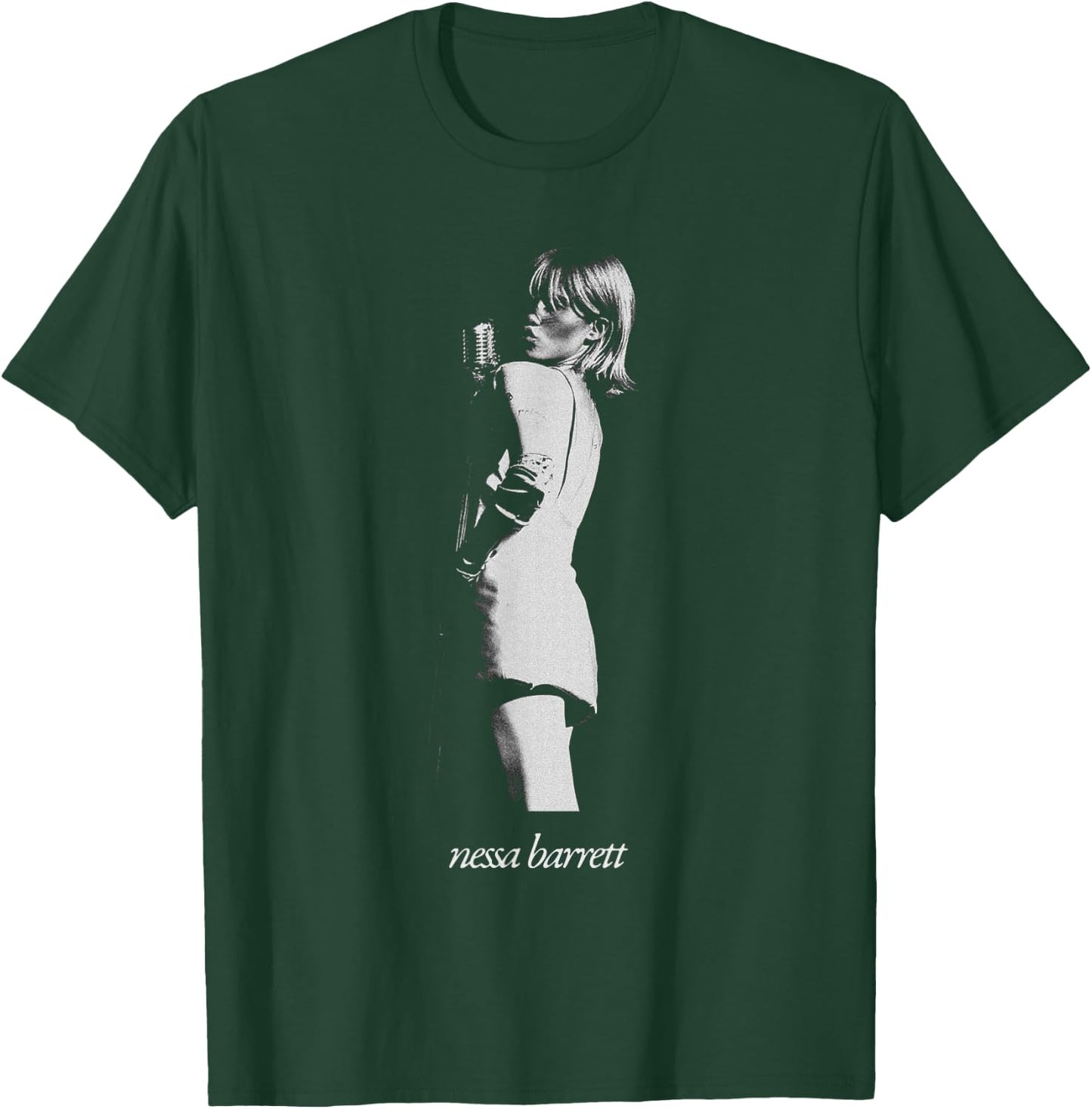 Nessa Barrett Microphone Pose , Small, Black T-Shirt - T-Shirt | Forest