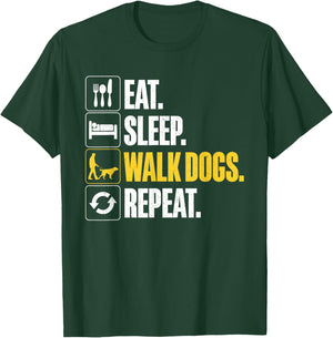 Funny Dog Waking Design For Dog Walker Men Women Pet Walker T-Shirt - T-Shirt | Forest