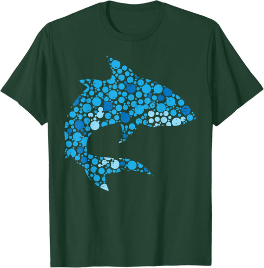 Dot Art Shark Polka Dots Boys Kids Men Women T-Shirt - T-Shirt | Forest