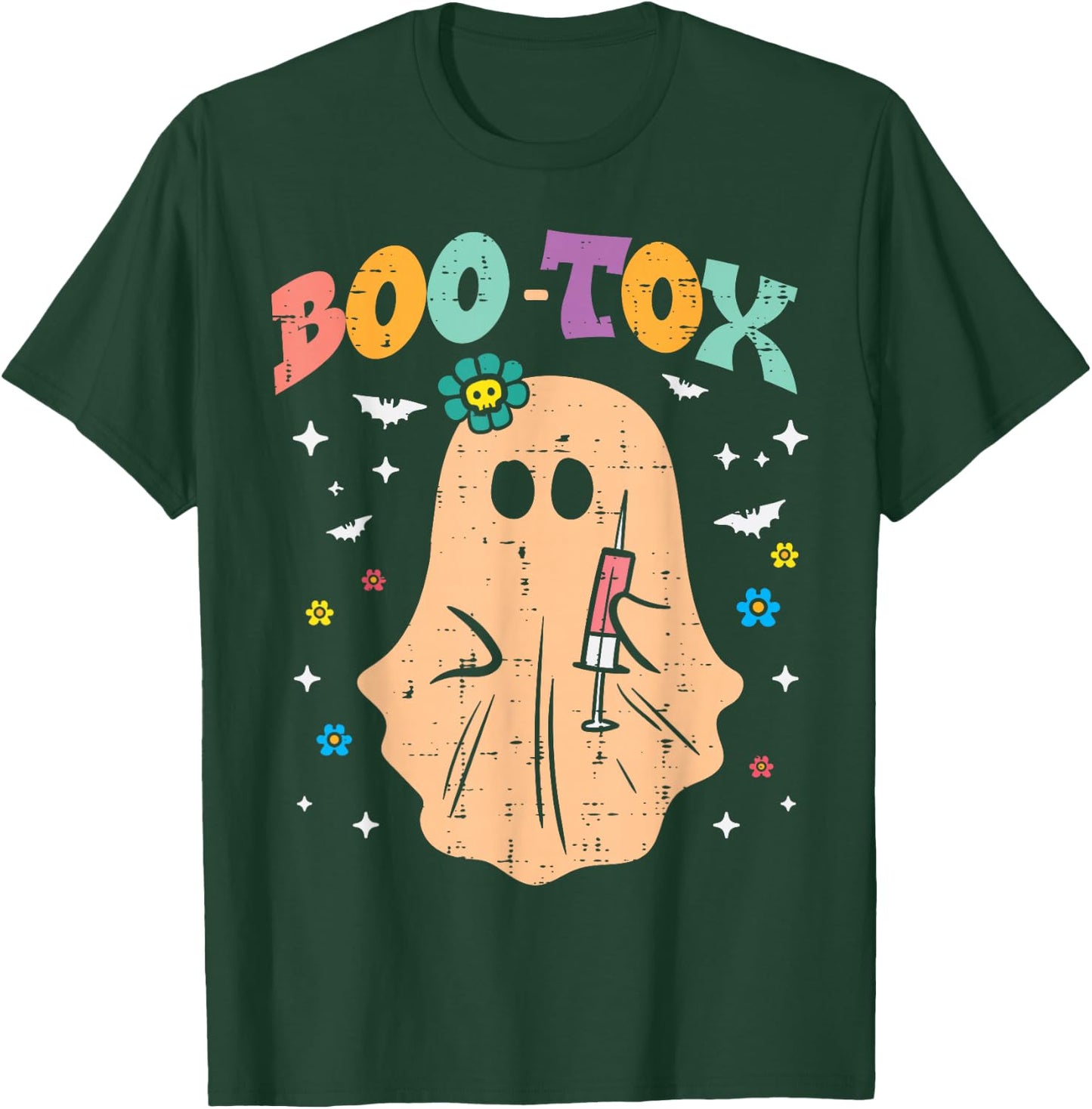 Halloween Botox Ghost Boo Tox Retro Costume Groovy Women T-Shirt - T-Shirt | Forest