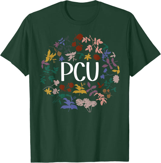 Floral PCU Nurse Progressive Care Unit Nursing Student T-Shirt - T-Shirt | Forest