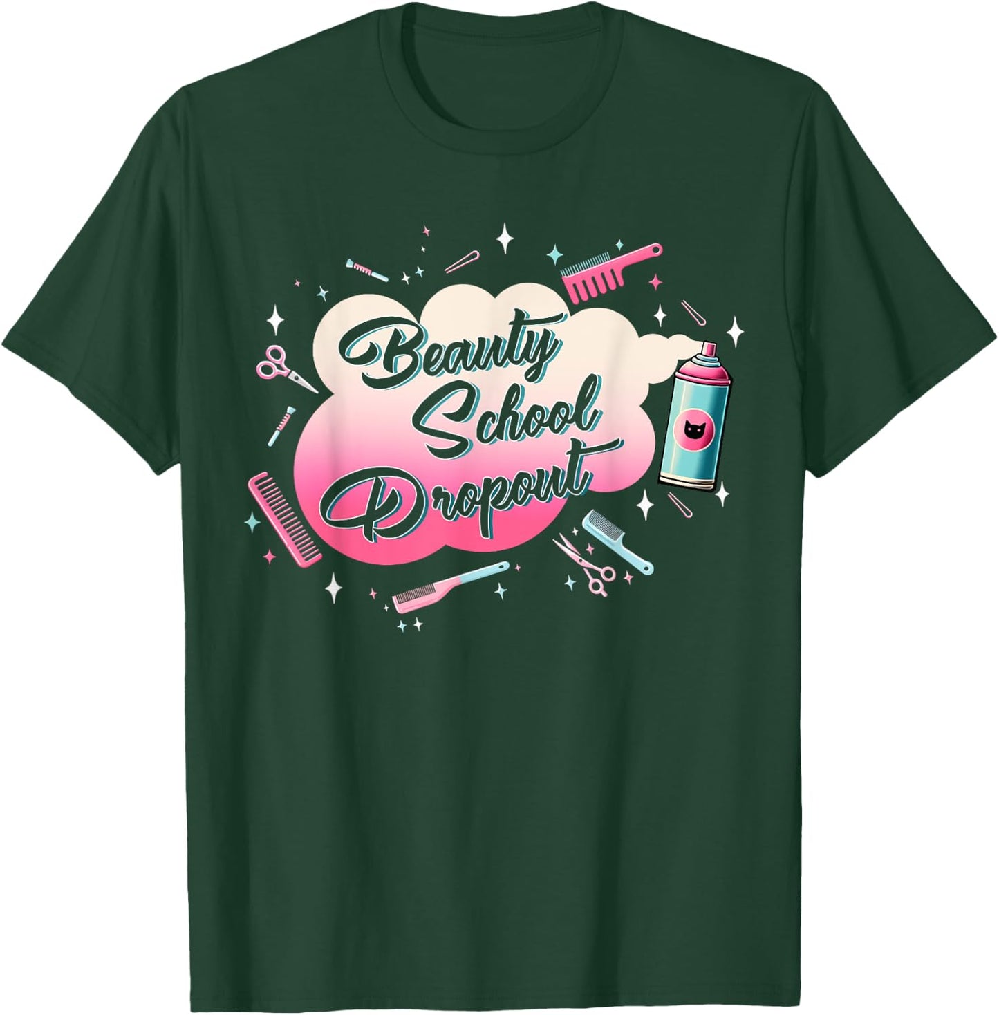 Classic Funny Halloween Horror Beauty School Outfit Drop Out T-Shirt - T-Shirt | Forest