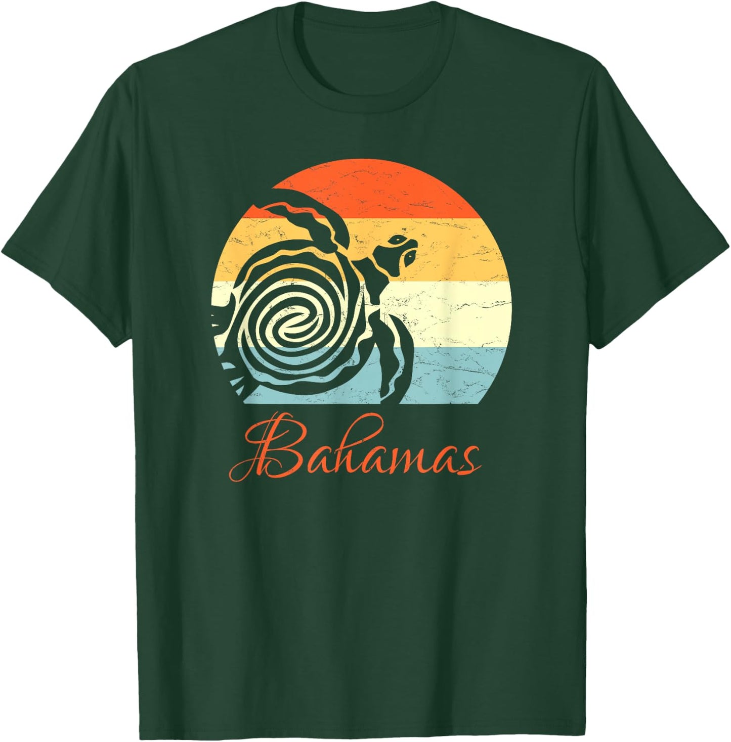 Bahamas Vintage Retro Throwback Sea Turtle Vacation T-Shirt - T-Shirt | Forest