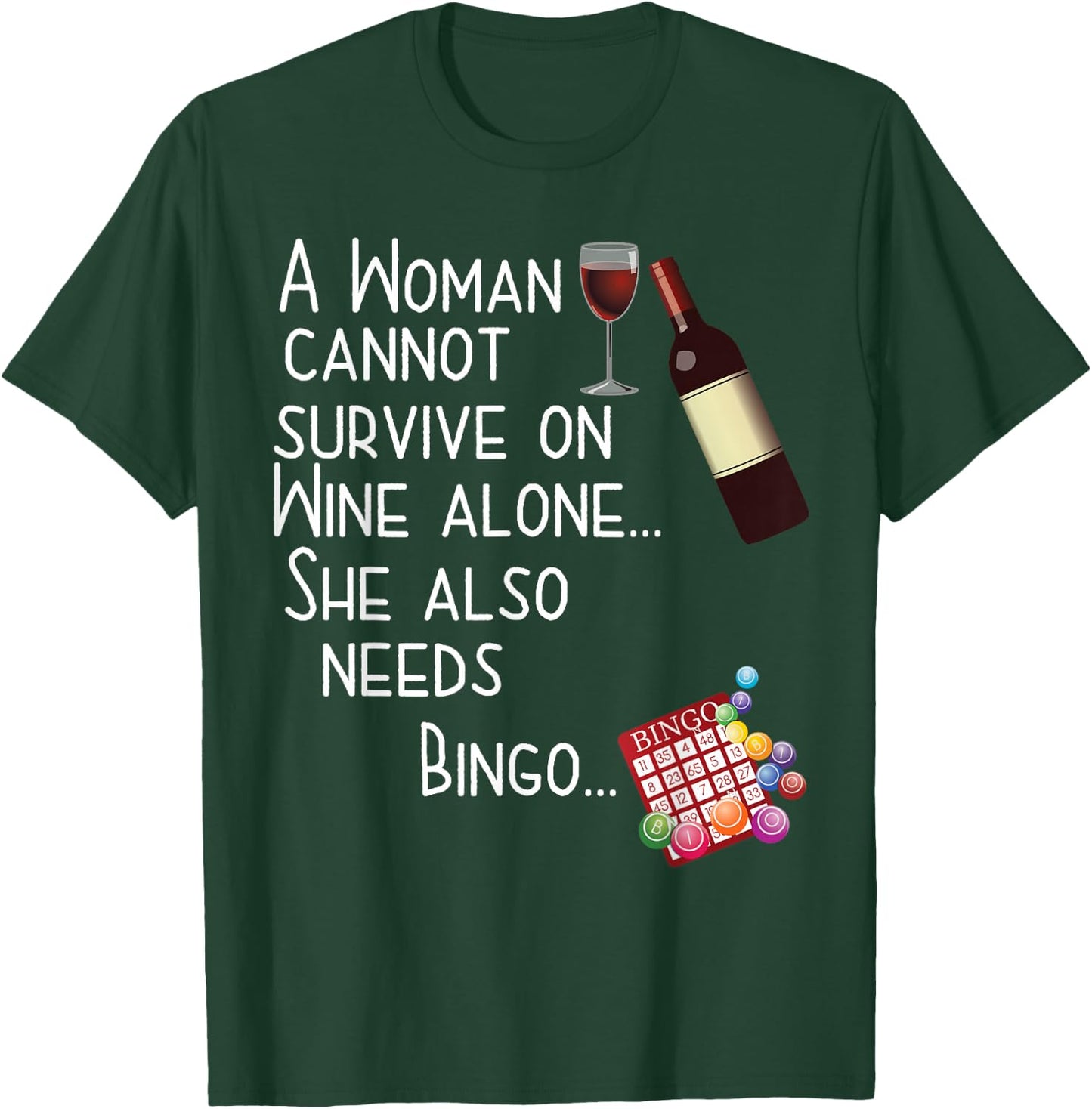 Wine & Bingo T Shirt T-Shirt - T-Shirt | Forest