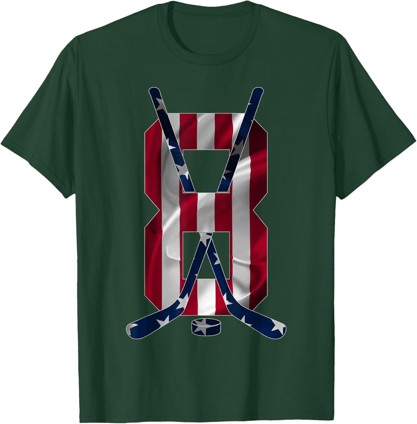 Number 8 Years Ice Hockey 8th Birthday T-Shirt - T-Shirt | Forest