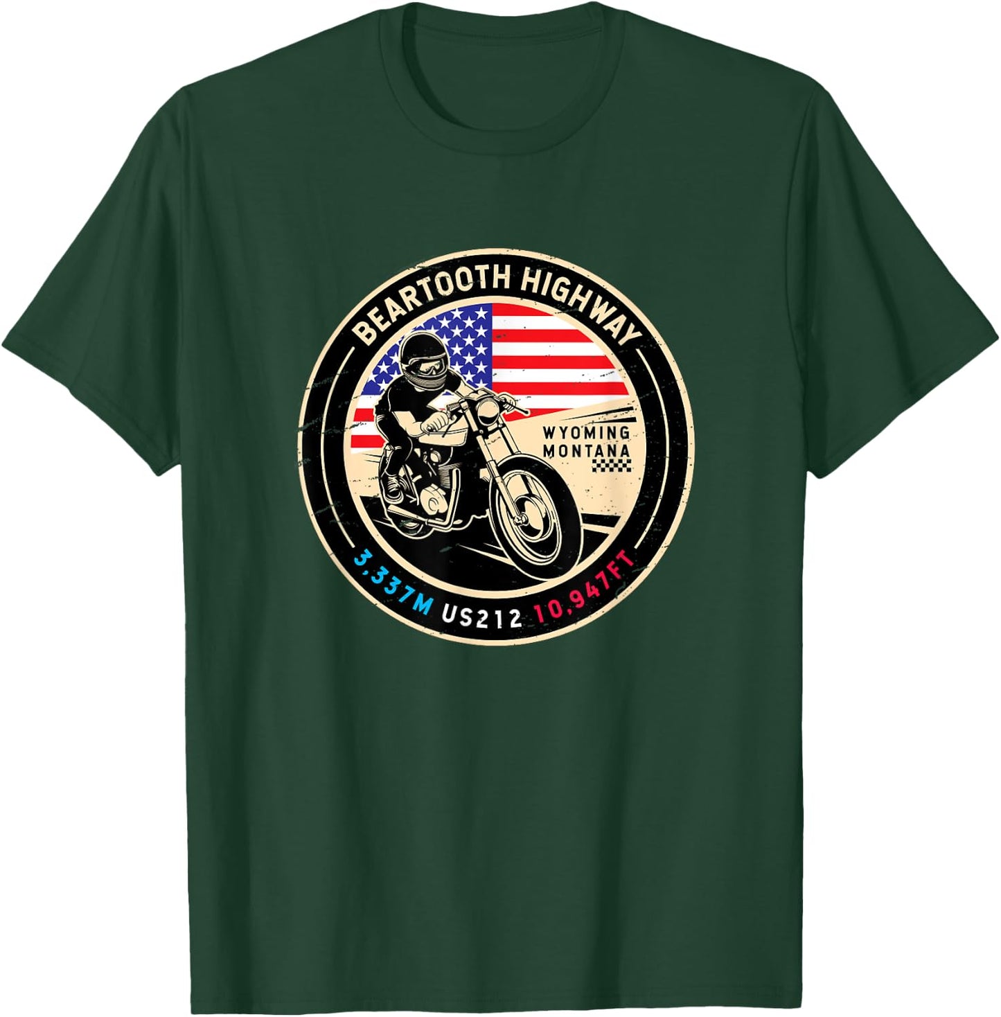 Beartooth Highway US Highway National Scenic Byway 212 Retro T-Shirt - T-Shirt | Forest
