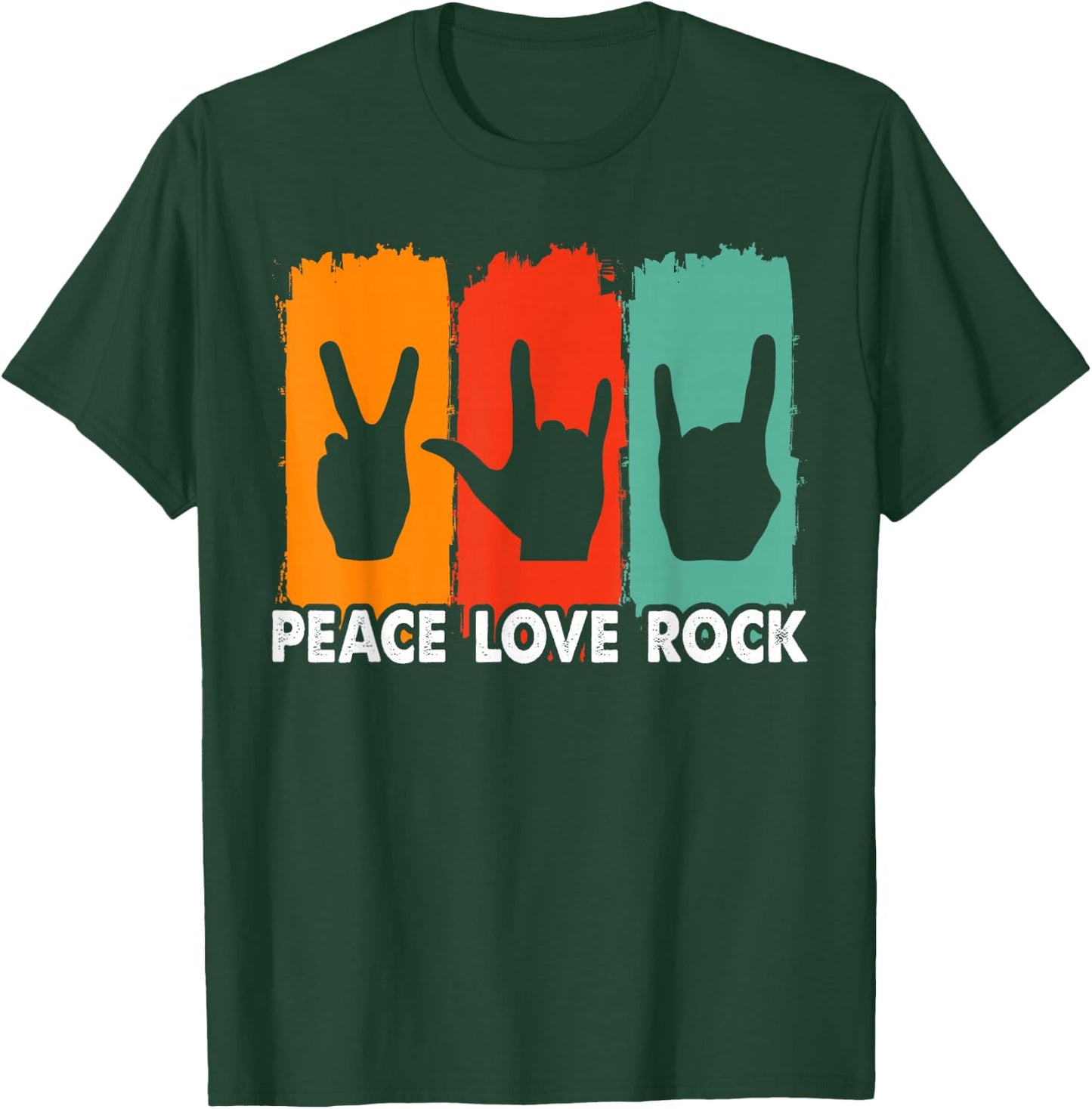 Classic Peace Love Rock Vintage Concert Band Rock Music T-Shirt - T-Shirt | Forest
