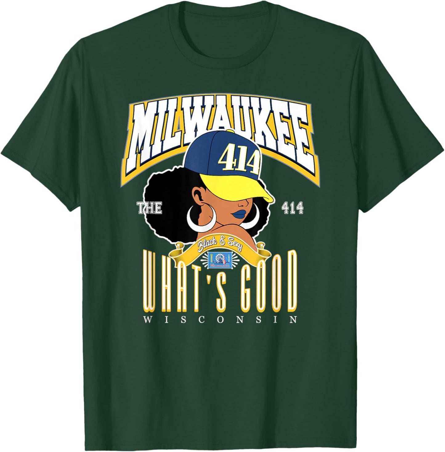 Milwaukee Soul: 414 Afro Pride & Urban Flair T-Shirt - T-Shirt | Forest