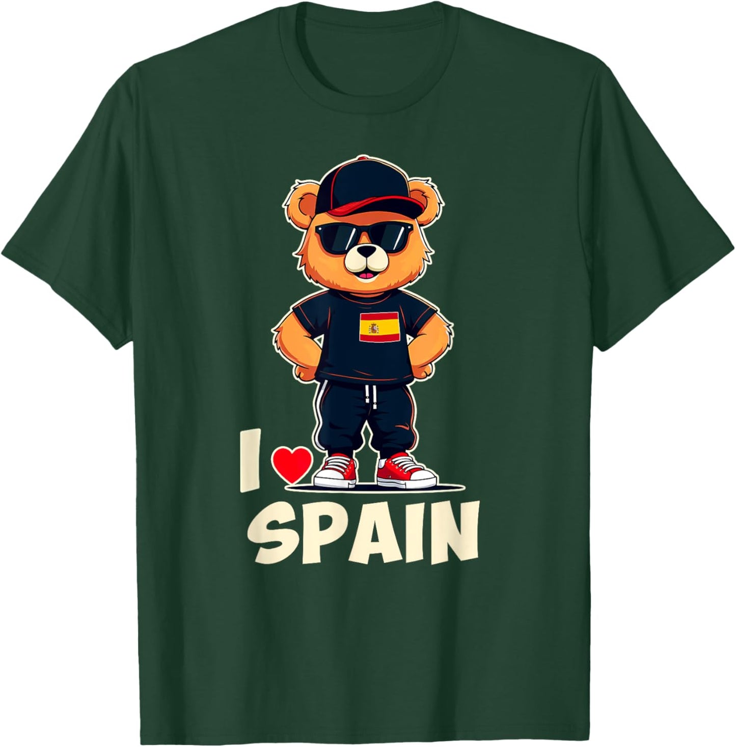 Spanish Flag Teddy Bear I Love Spain T-Shirt - T-Shirt | Forest
