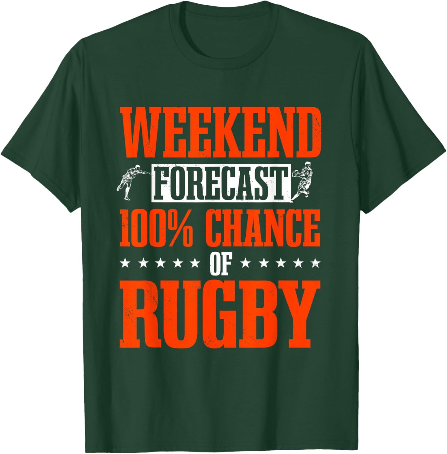 Rugby Player Football Game Athlete Sports Weekend Forecast T-Shirt - T-Shirt | Forest
