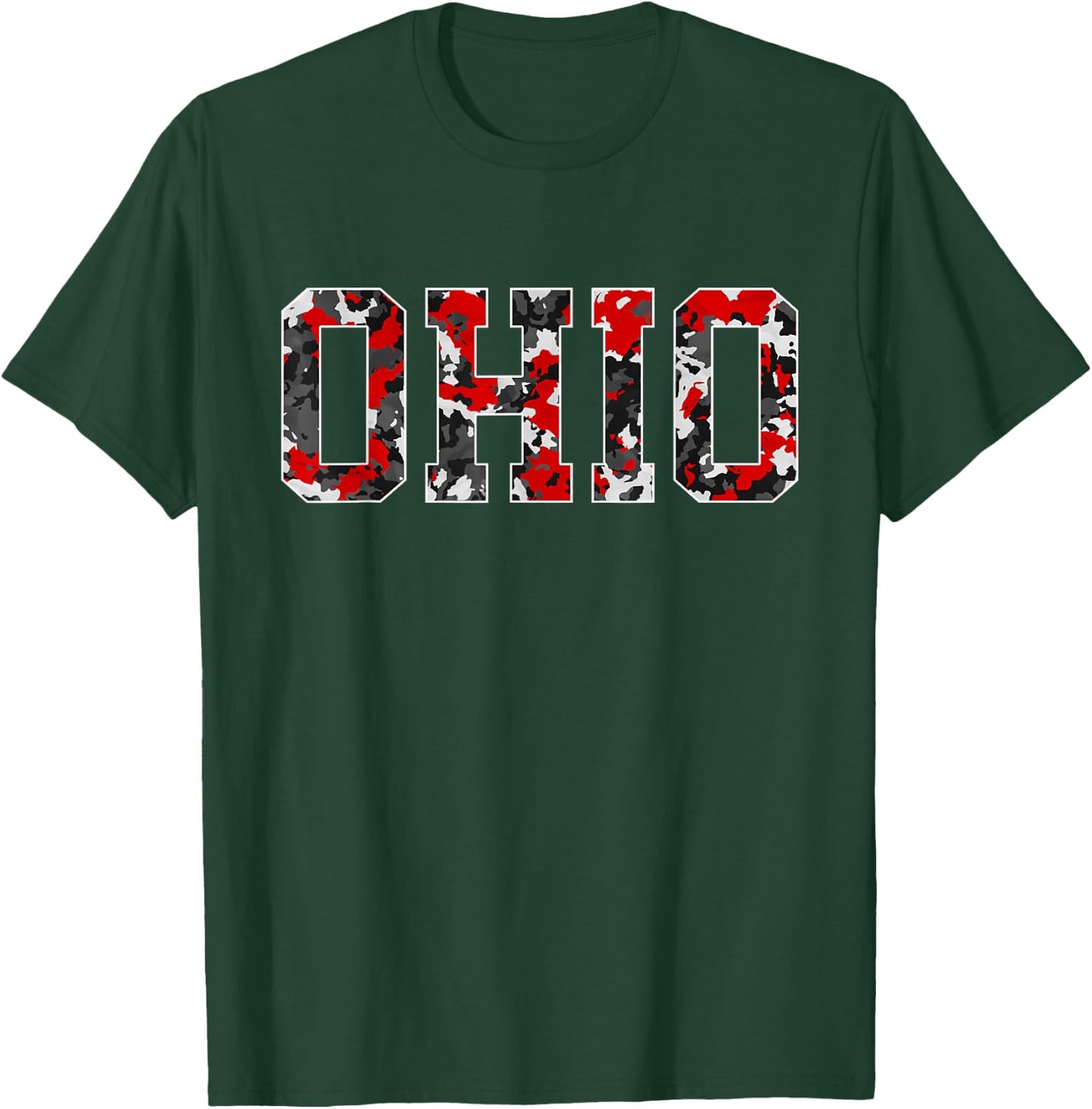State of Ohio Ohioan Trendy Distressed Camo Graphic Designs T-Shirt - T-Shirt | Forest