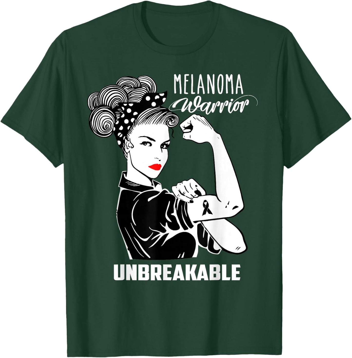 Melanoma Warrior Unbreakable Shirt Melanoma Awareness Gift T-Shirt - T-Shirt | Forest