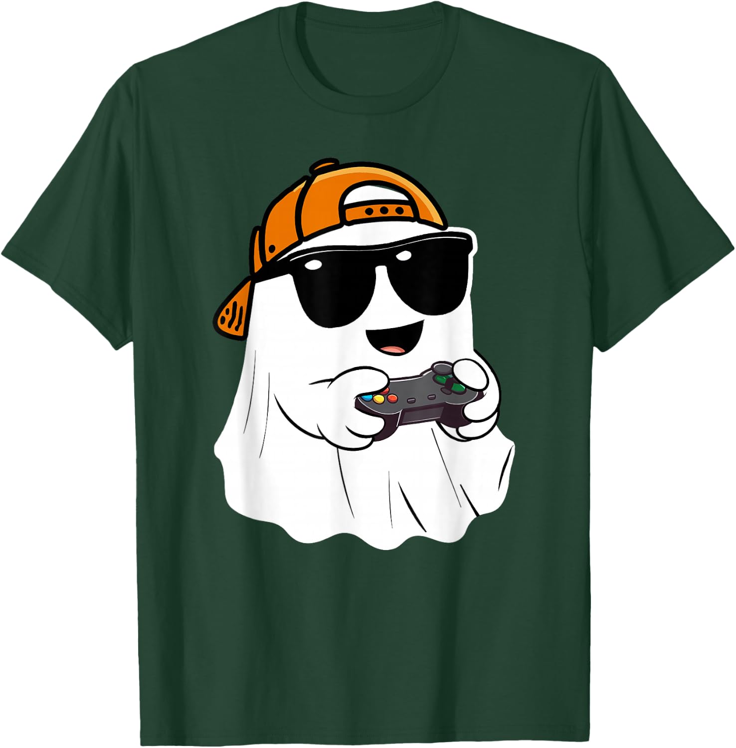 Halloween boys kids ghost gamer scary Costume gaming men T-Shirt - T-Shirt | Forest