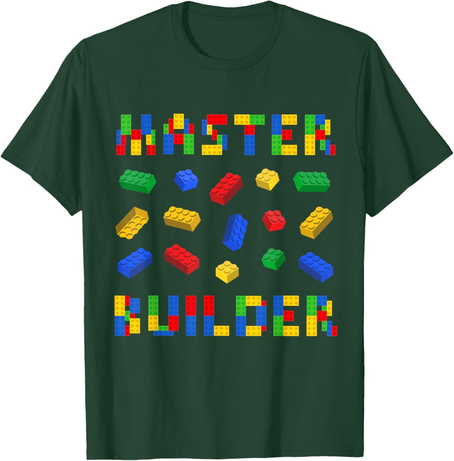 Master Builder Bricks Building Blocks Lover Men Women Kids T-Shirt - T-Shirt | Forest
