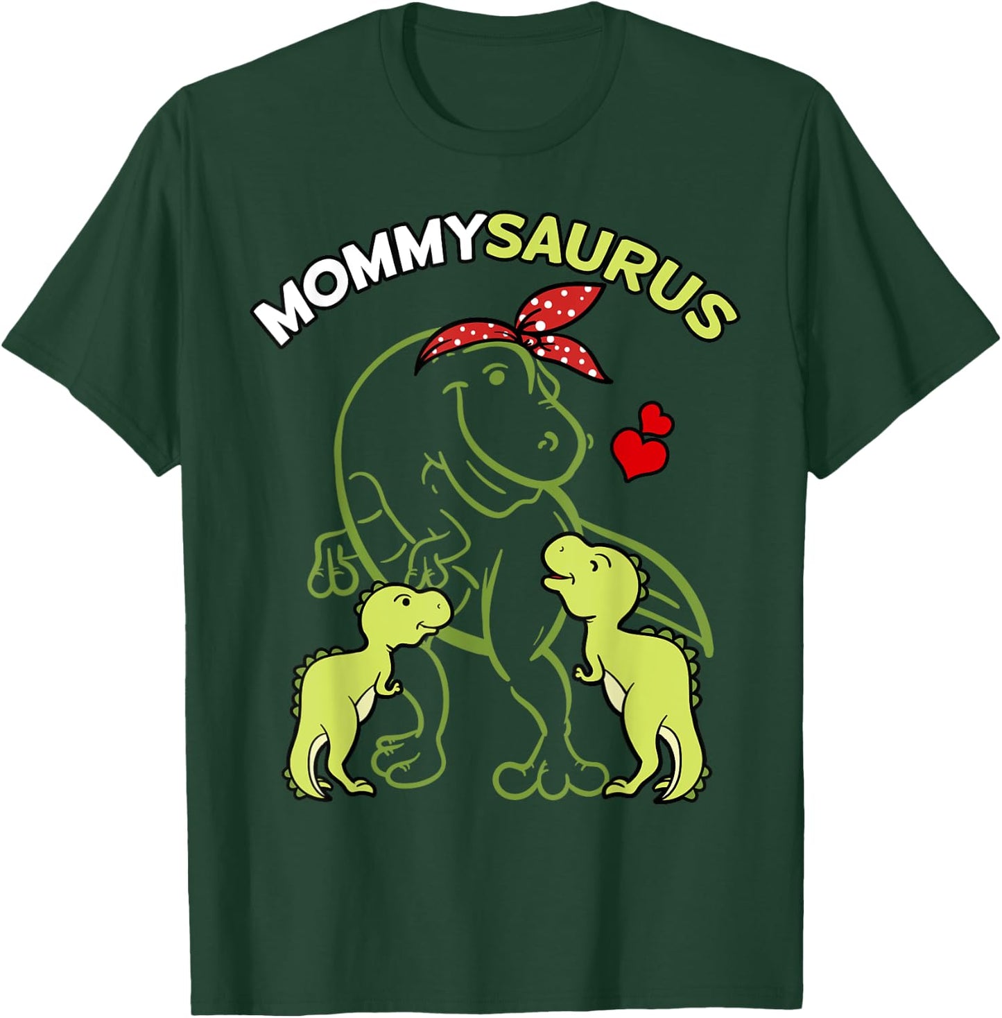 Mommysaurus Mommy 2 Kids Dinosaur Mom Mother's Day T-Shirt - T-Shirt | Forest