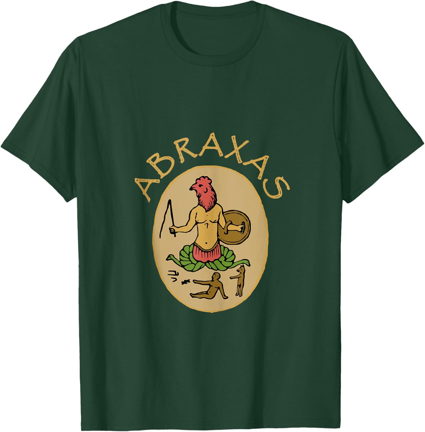Abraxas Gnostic God Talisman Gnostic Color Graphic T-Shirt - T-Shirt | Forest