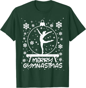 Funny Gymnast Xmas Lights Gymnastics Christmas T-Shirt - T-Shirt | Forest