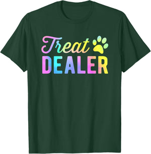 Dog Treat Dealer Dog Owner Dog Treats Tie Dye Dog Lover T-Shirt - T-Shirt | Forest