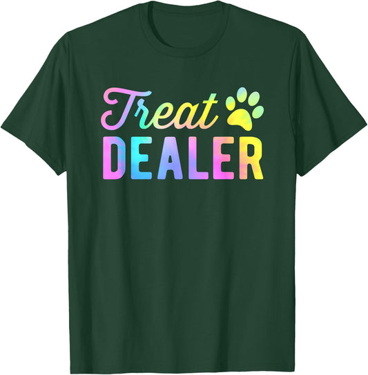 Dog Treat Dealer Dog Owner Dog Treats Tie Dye Dog Lover T-Shirt - T-Shirt | Forest