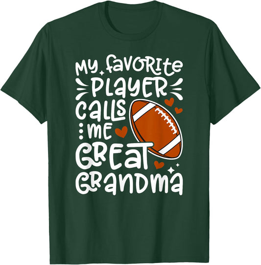 Football Great Grandma Proud Football Player Great Grandma T-Shirt - T-Shirt | Forest