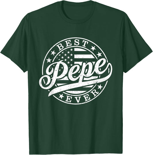 Best Pepe Ever American US Flag Funny Grandpa Father's Day T-Shirt - T-Shirt | Forest
