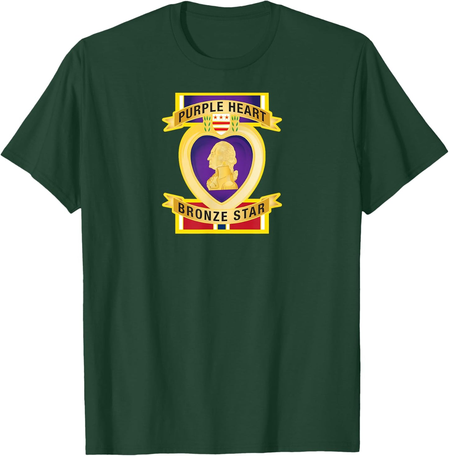 Combat Wounded Bronze Star T-Shirt - T-Shirt | Forest