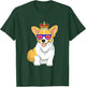 Corgi Dog Queen Elizabeth II Sunglasses British Crown T-Shirt - T-Shirt | Forest