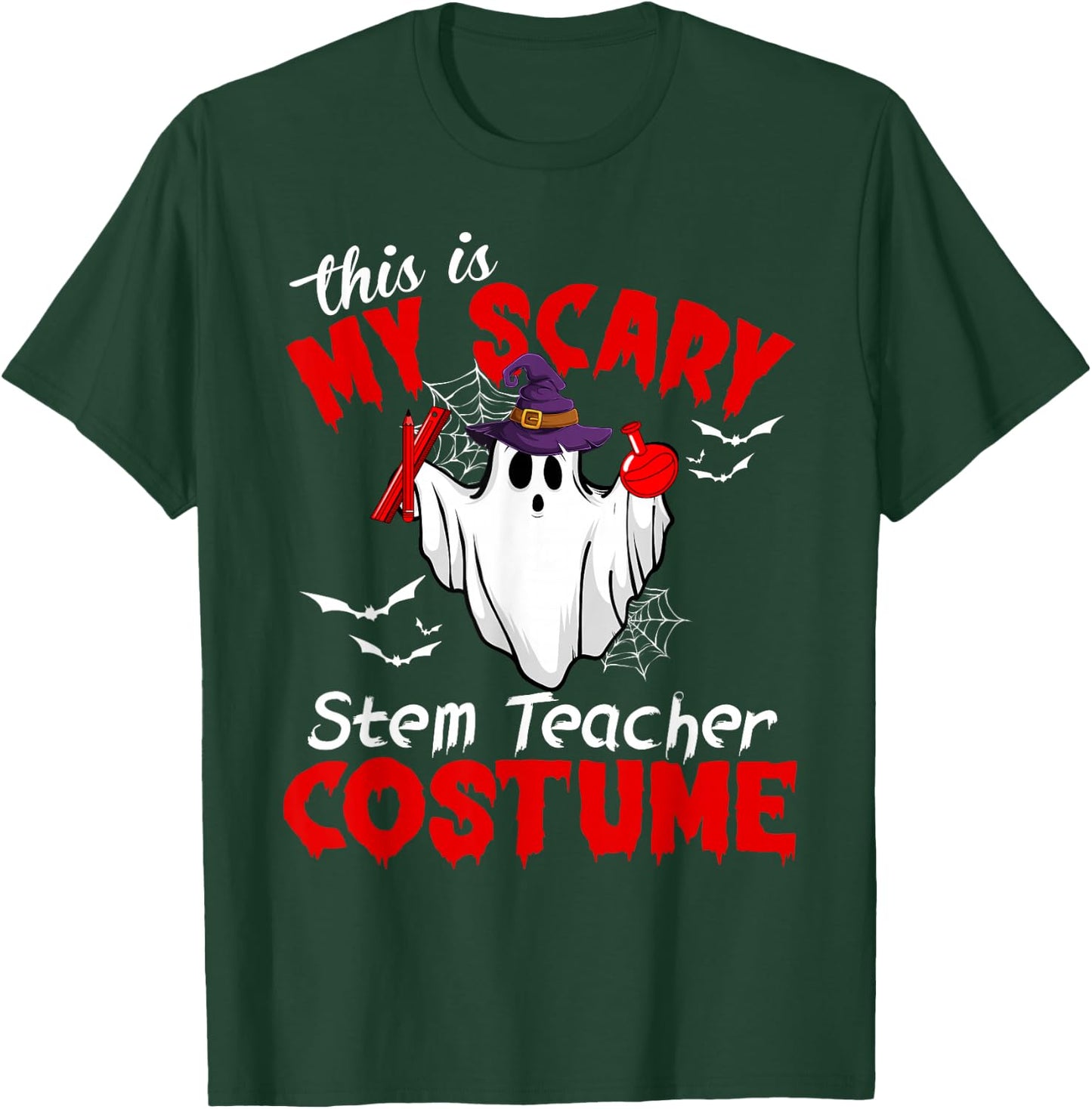 This Is My Scary Stem Teacher Costume Ghost Halloween T-Shirt - T-Shirt | Forest