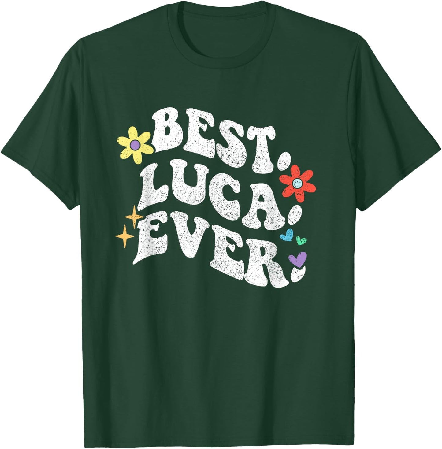 Retro Groovy Best LUCA Ever First Name Mother's Day Girl T-Shirt - T-Shirt | Forest