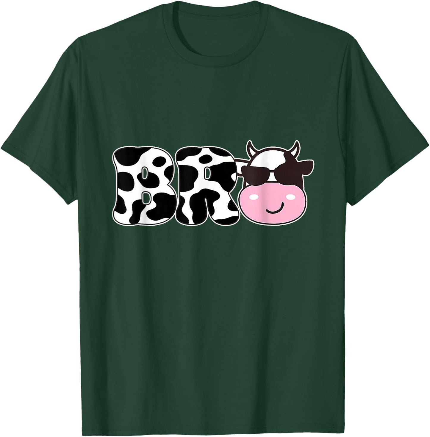Bro of The Birthday Girl Farm Cow Themed Family Matching T-Shirt - T-Shirt | Forest