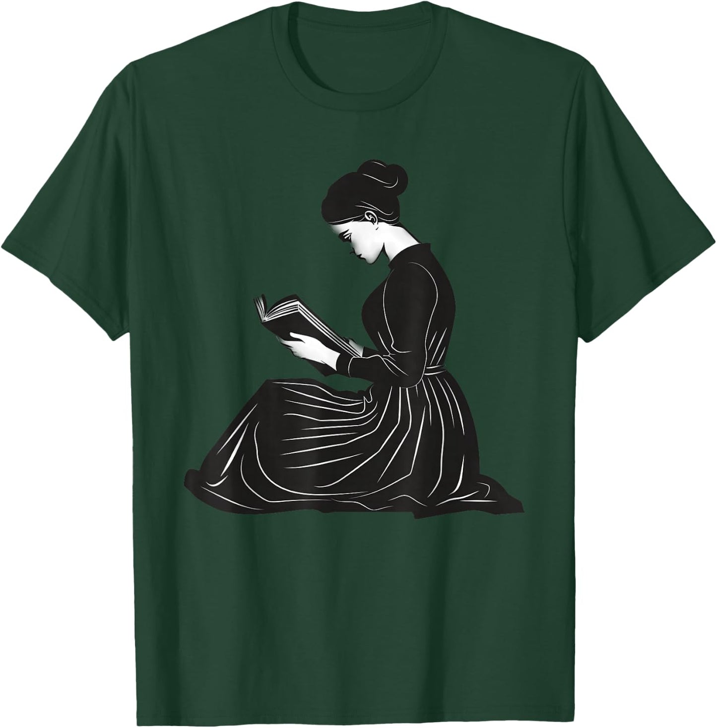 Emily Dickinson Reading A Book T-Shirt - T-Shirt | Forest