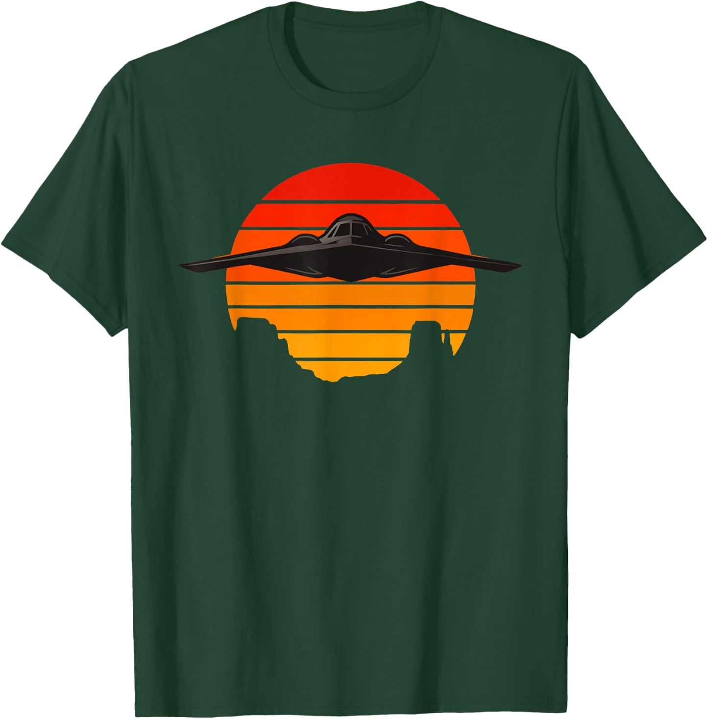 B-2 Spirit Stealth Bomber Military Plane Aircraft Design T-Shirt - T-Shirt | Forest