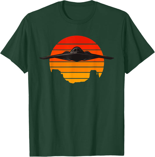 B-2 Spirit Stealth Bomber Military Plane Aircraft Design T-Shirt - T-Shirt | Forest