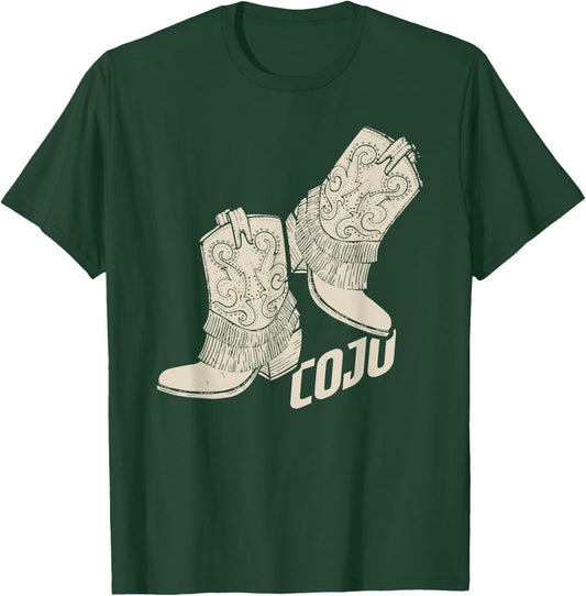 Retro Cojo Johnson Bull Skull Music Country 70s Cowboy Boots T-Shirt - T-Shirt | Forest