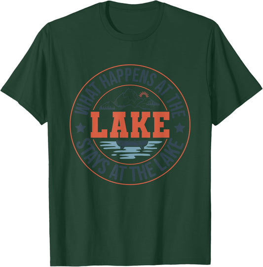 What Happens At the Lake Stays At the Lake Paddle Boat Gift T-Shirt - T-Shirt | Forest