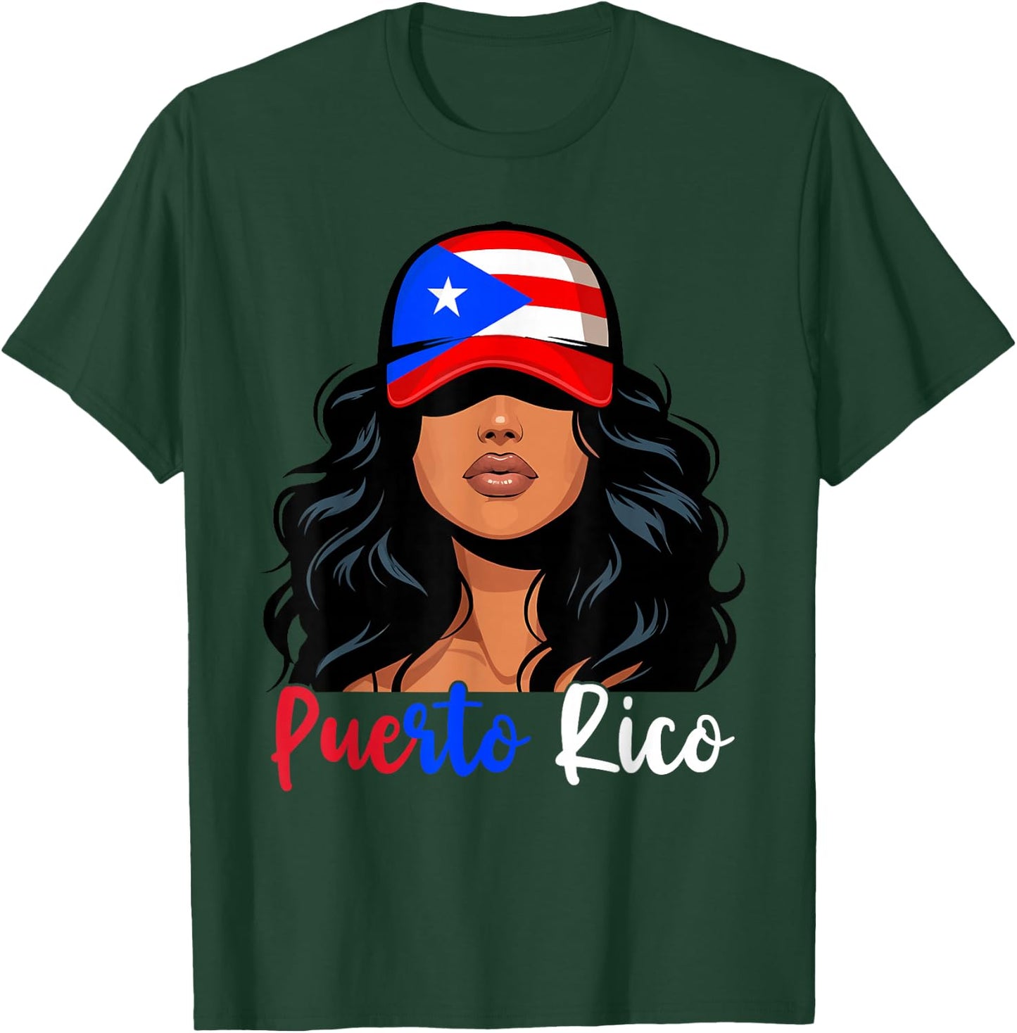 Puerto Rican Girl Puerto Rico Flag Proud Boricua Women T-Shirt - T-Shirt | Forest