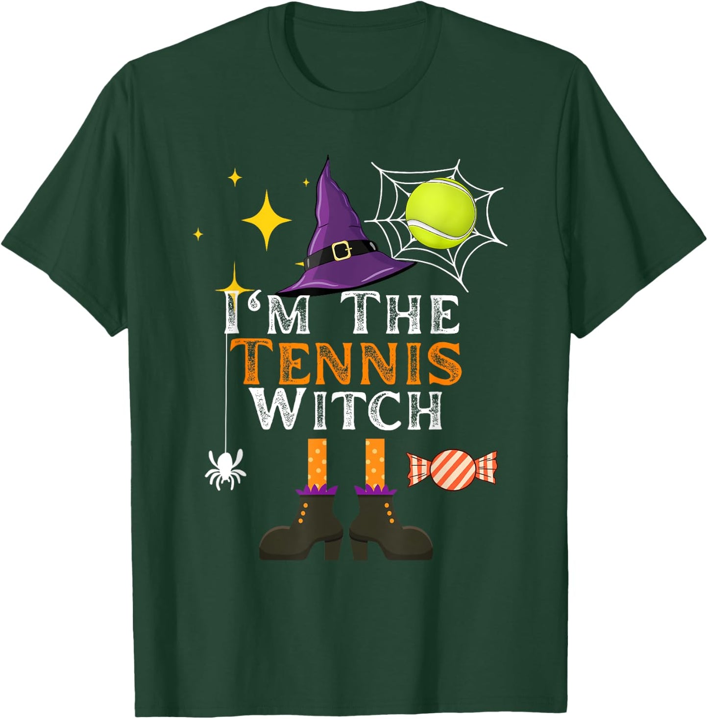 I'm The Tennis Witch Halloween Costume Matching Tennis Coach T-Shirt - T-Shirt | Forest