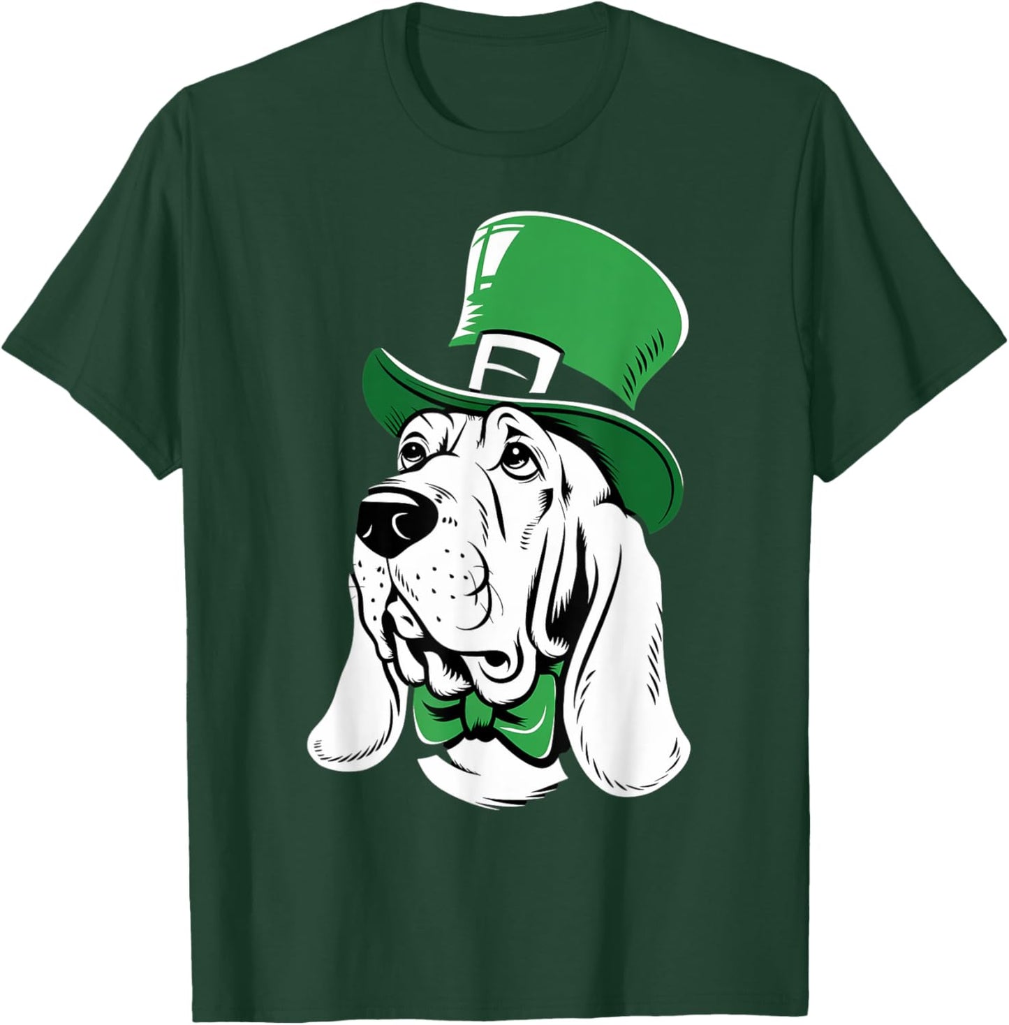 Green Basset Hound shamrock on St Patricks Day Basset Hound T-Shirt - T-Shirt | Forest