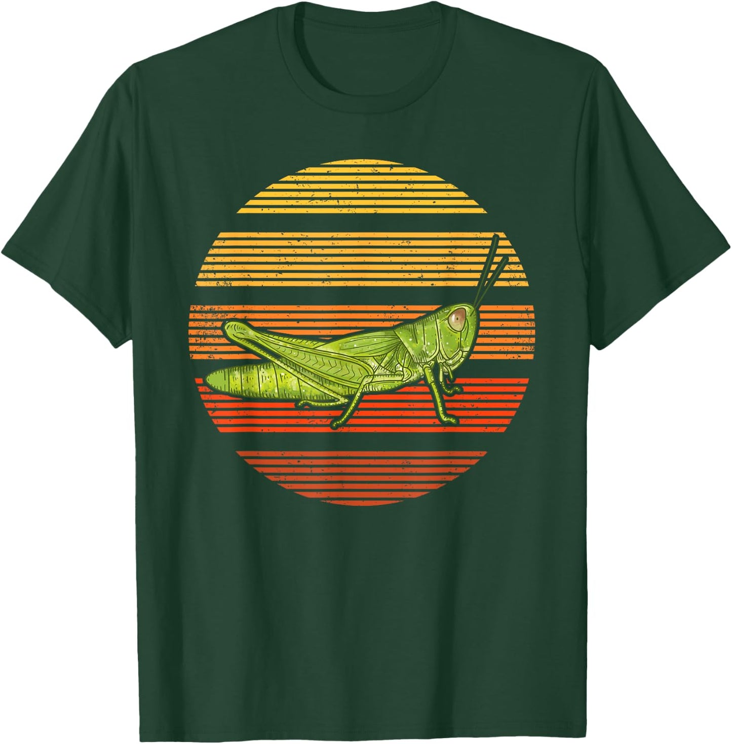 Sunset Grasshopper Lover Gift Vintage Retro Grasshopper T-Shirt - T-Shirt | Forest