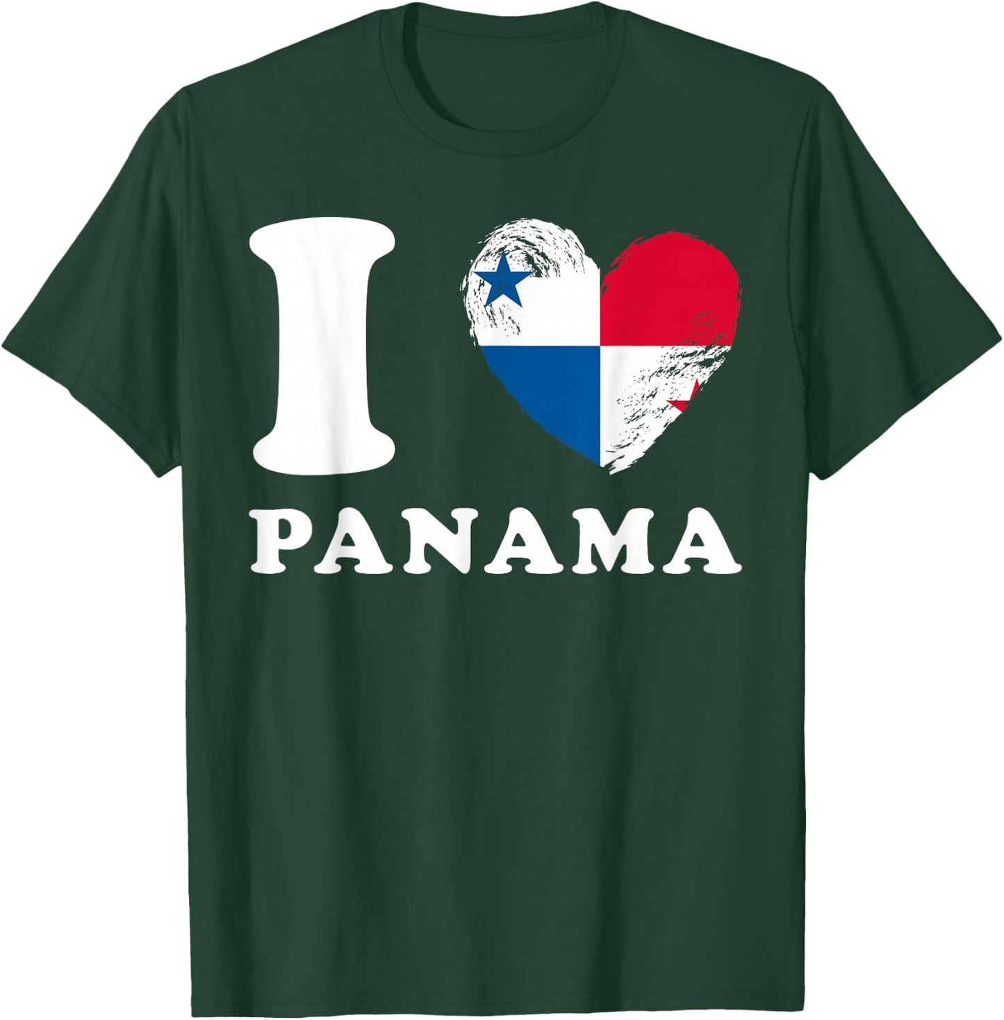 I Love Panama - Heart Flag Panama T-Shirt - T-Shirt | Forest